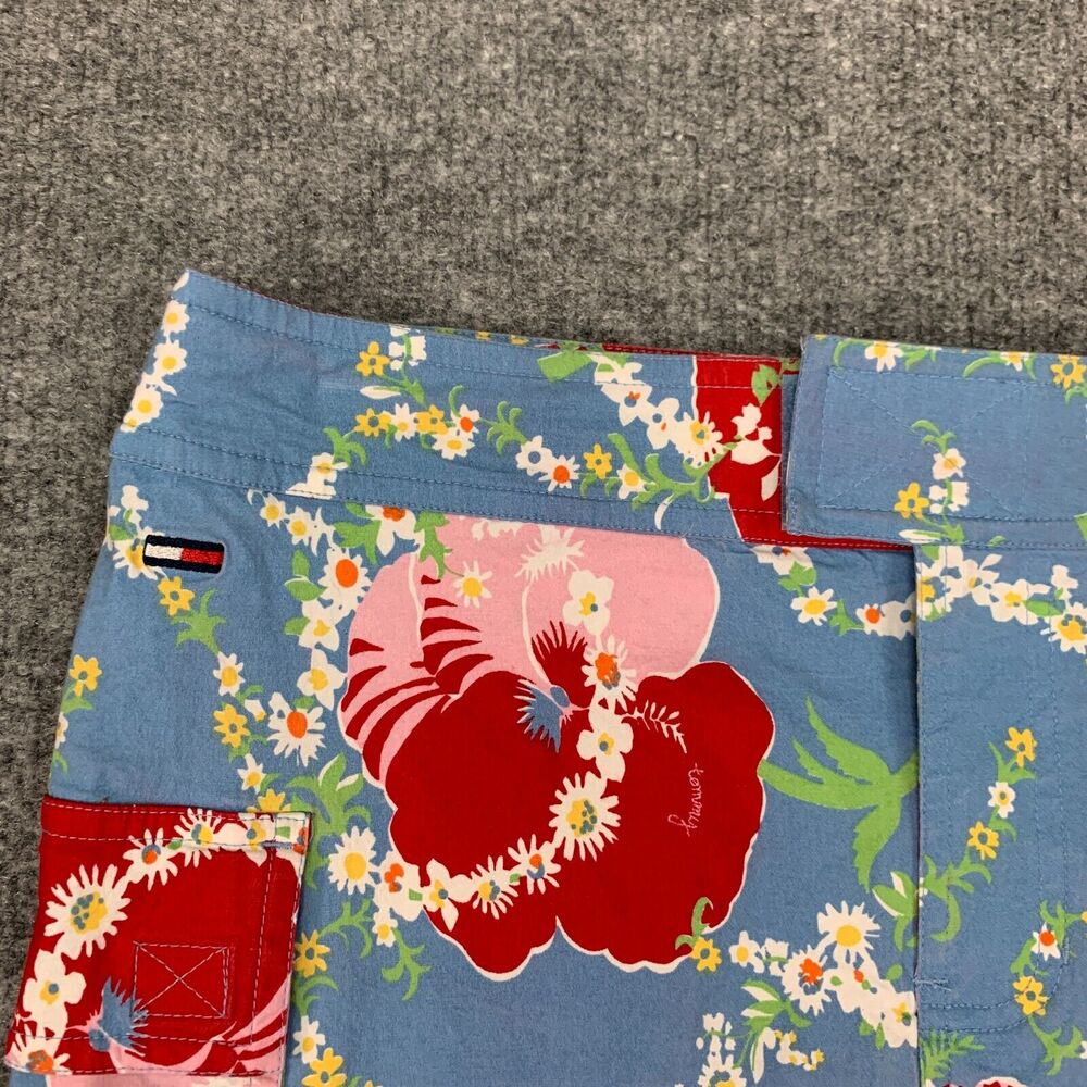 Tommy Jeans Skirt Junior 5 Floral Print Cargo Pockets Stretch Cotton Blend Zip - Picture 3 of 11